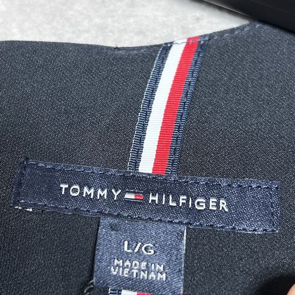 Tommy Hilfiger Shift Dress Women Large Navy Hardware Sleeve Knee Length NWT $98 - Picture 10 of 13